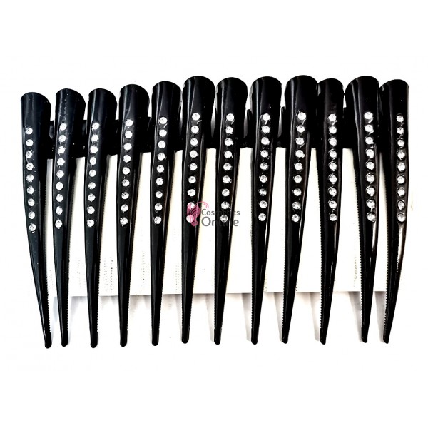 Clipsuri metalice pentru coafor CLP17 cu cioc, set 12 bucati XL